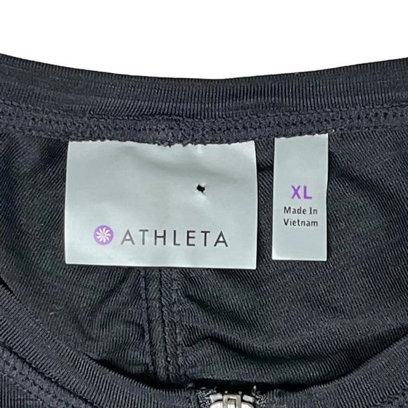Athleta Black Long Sleeve 1/4 Zip Pullover with Arm Zipper Pocket Size XL - Picture 13 of 15